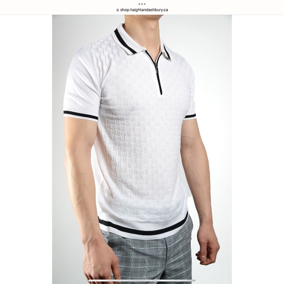 Brand New —Haight & Ashbury—TEXTURED TIPPING ZIP KNIT POLO—Original $135.00 - Picture 3 of 10